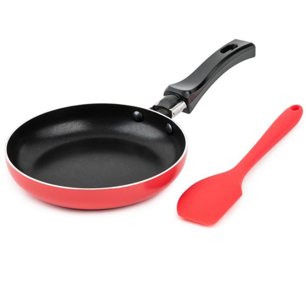 Brooklyn Steel Co. Mini Round Fry Pan & Spatula 2-Pc. Set BNWT RED 1 LEFT!